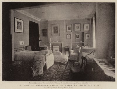 La chambre du château de Hawarden où M. Gladstone est mort - English Photographer