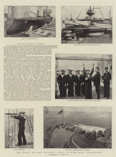 Le naufrage du HMS Victoria, scènes à bord du HMS Camperdown - English Photographer