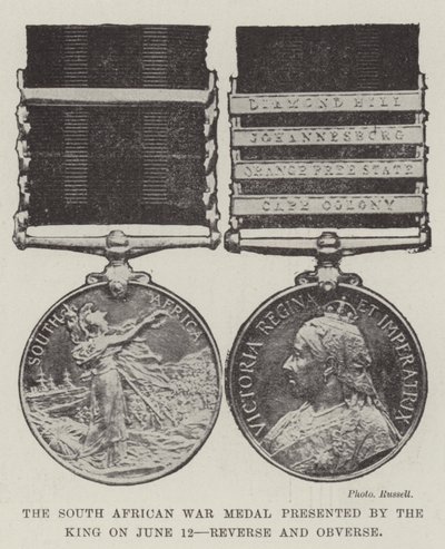 La médaille de la guerre sud-africaine présentée par le roi le 12 juin - English Photographer