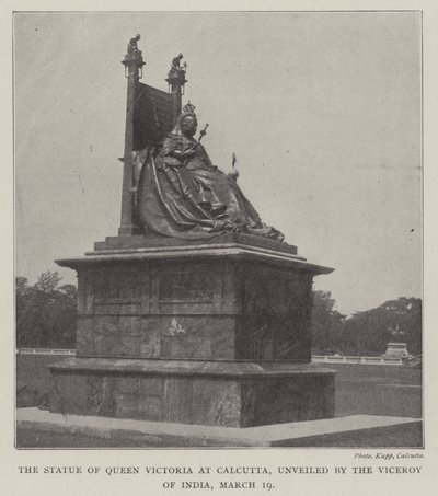 La statue de la reine Victoria à Calcutta, dévoilée par le vice-roi de l