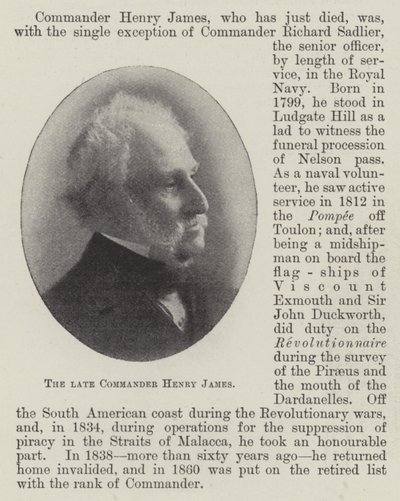 Feu le commandant Henry James - English Photographer