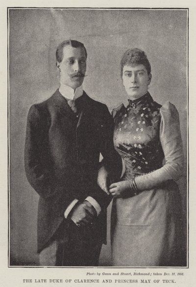 Feu le duc de Clarence et la princesse May de Teck - English Photographer
