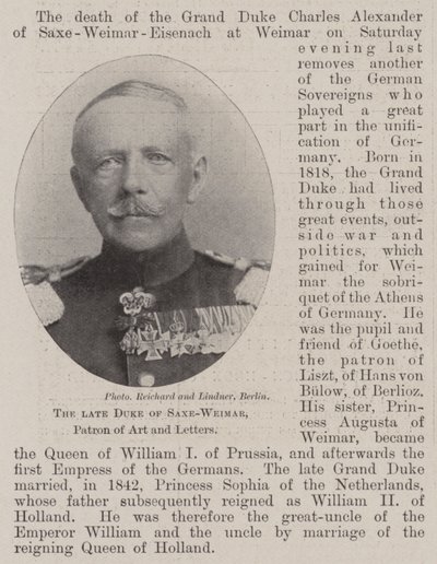 Feu Duc de Saxe-Weimar, Mécène des Arts et des Lettres - English Photographer