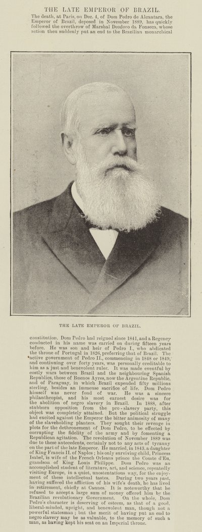 Le défunt empereur du Brésil - English Photographer