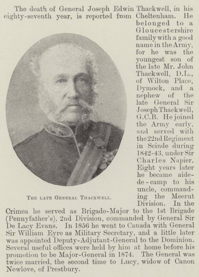 Feu le général Thackwell - English Photographer