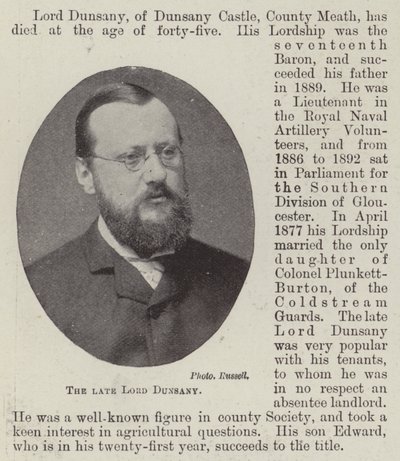 Feu le Lord Dunsany - English Photographer