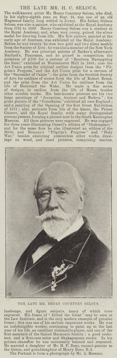 Feu M. Henry Courtney Selous - English Photographer