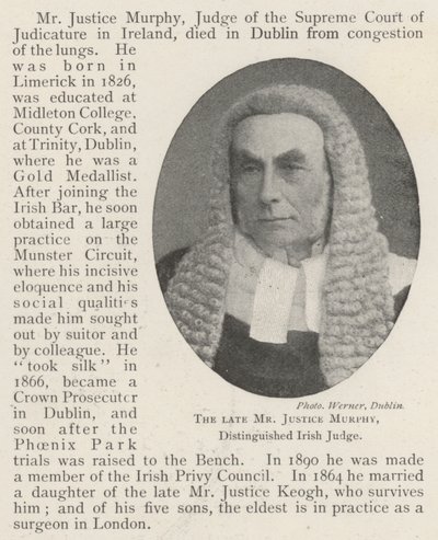 Feu M. Justice Murphy, juge irlandais distingué - English Photographer