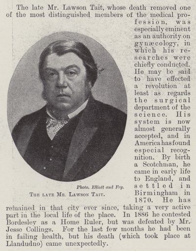 Le défunt M. Lawson Tait - English Photographer