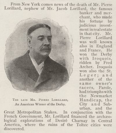 Feu M. Pierre Lorillard, un Américain vainqueur du Derby - English Photographer