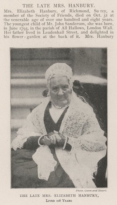 Feu Mme Elizabeth Hanbury, a vécu 108 ans - English Photographer
