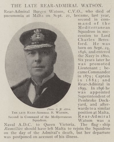 Le défunt contre-amiral B Watson, second commandant de l