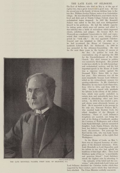 Feu Roundell Palmer, premier comte de Selborne, PC - English Photographer