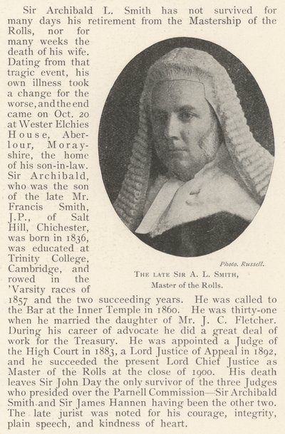 Feu Sir A L Smith, maître des rôles - English Photographer