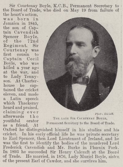 Feu Sir Courtenay Boyle, secrétaire permanent du Board of Trade - English Photographer