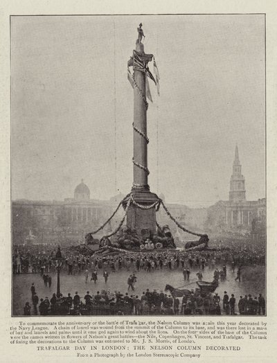 Jour de Trafalgar à Londres, la colonne Nelson décorée - English Photographer