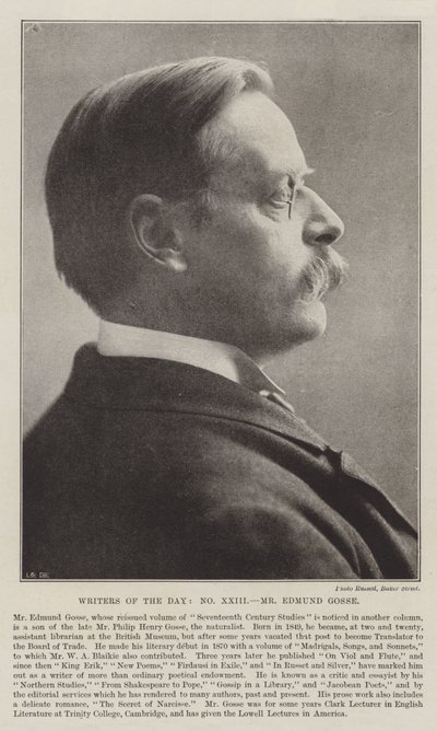 Écrivains du jour, M. Edmund Gosse - English Photographer