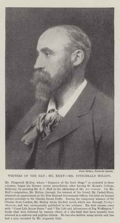 Écrivains du jour, M. Fitzgerald Molloy - English Photographer
