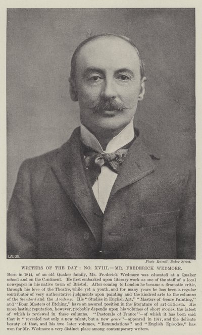 Écrivains du jour, M. Frederick Wedmore - English Photographer
