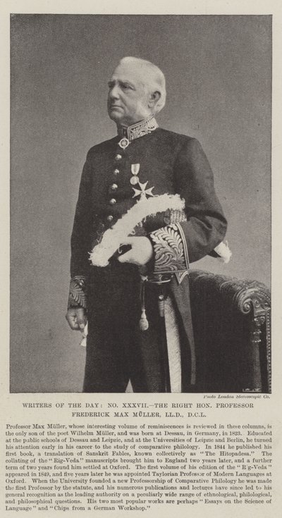 Écrivains du jour, le très honorable professeur Frederick Max Muller, LLD, DCL - English Photographer