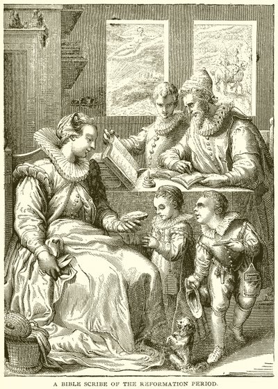 Un scribe de la Bible de la période de la Réforme - English School