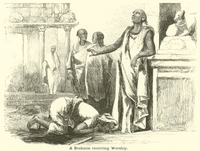 Un brahmane recevant une adoration - English School