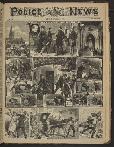 "A CHELSEA GHOST", Illustrated Police News, 21 octobre 1882 (papier journal) - English School