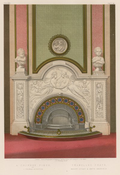 Cheminée; Grille émaillée - English School