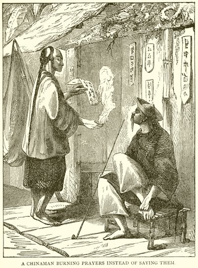 Un Chinois brûlant des prières au lieu de les sauver - English School