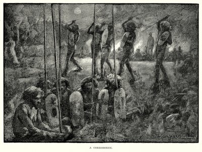 A Corroboree (gravure) - English School