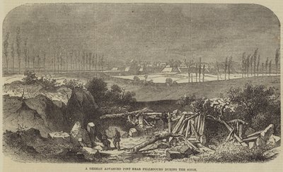 Un poste avancé allemand près de Phalsbourg pendant le siège (gravure) - English School