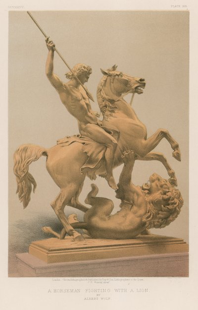 Un Cavalier Combattant un Lion - English School