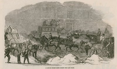 Une rue de Londres pendant le grand gel - English School