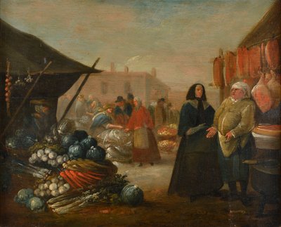 Une scène de marché - English School