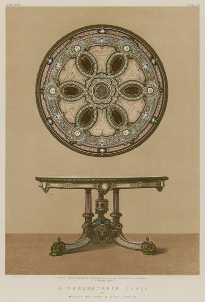 Table en marqueterie - English School