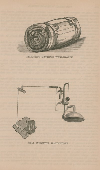 Matelas de prisonnier et indicateur de cellule - English School