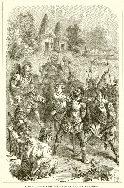 Un centurion romain capturé par des guerriers britanniques - English School
