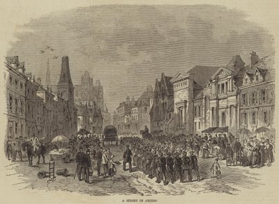Une rue à Amiens (gravure) - English School