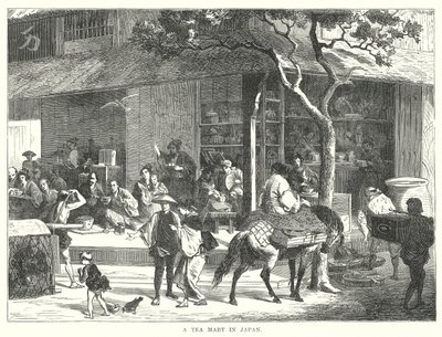 Un comptoir de thé au Japon (gravure) - English School