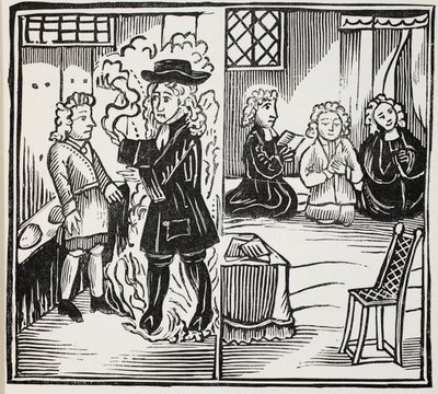 Un avertissement terrible et opportun pour les jeunes hommes, illustration de Chap-books du XVIIIe siècle par John Ashton, pub. 1882 - English School