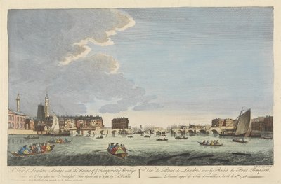 Vue du Pont de Londres avec les Ruines du Pont Temporaire après l