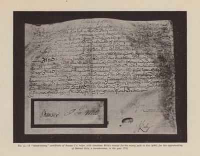 Un certificat de "monnaie de sang" de George I." (lithographie) - English School