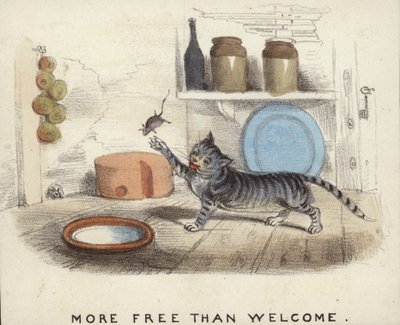 Un chat jouant avec une souris qu