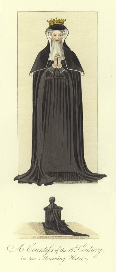 Une comtesse du XVIe siècle en habit de deuil - English School