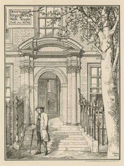 Une porte sur Kings Bench Walk dans le Temple - English School