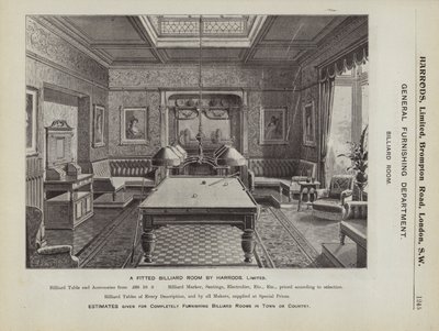 Une salle de billard aménagée par Harrods - English School