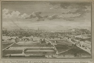 Vue générale de Londres, avec The New River Head au premier plan - English School