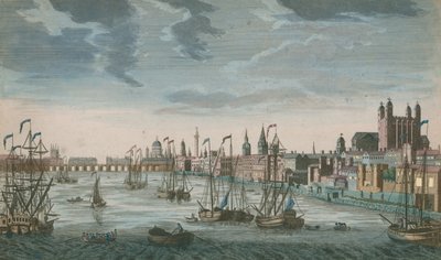 Vue générale des embarcations à voile sur les eaux de la Tamise - English School