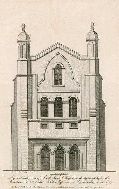 Vue géométrique de la chapelle Saint-Étienne telle qu