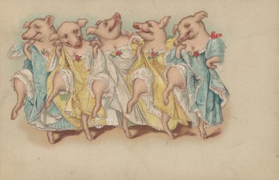 Un groupe de cochons dansant en ligne - English School